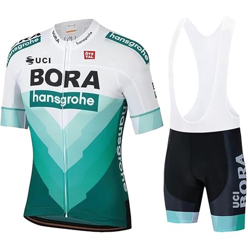 NUOJIA Herren Fahrradtrikot Anzüge Kurzarm Fahrrad Trikot set,Atmungsaktiv Schnell Trocknend Radtrikot，Radtrikot kurzärmliges Set mit 19D-Gel-gepolsterten Shorts von NUOJIA