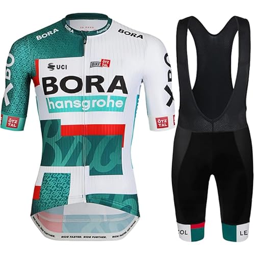 NUOJIA Herren Fahrradtrikot Anzüge Kurzarm Fahrrad Trikot set,Atmungsaktiv Schnell Trocknend Radtrikot，Radtrikot kurzärmliges Set mit 19D-Gel-gepolsterten Shorts von NUOJIA