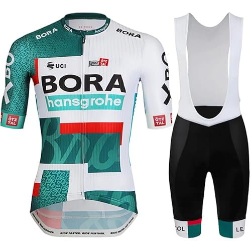 NUOJIA Herren Fahrradtrikot Anzüge Kurzarm Fahrrad Trikot set,Atmungsaktiv Schnell Trocknend Radtrikot，Radtrikot kurzärmliges Set mit 19D-Gel-gepolsterten Shorts von NUOJIA