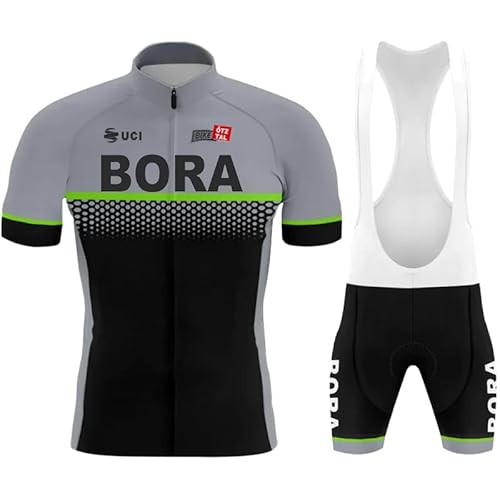 NUOJIA Herren Fahrradtrikot Anzüge Kurzarm Fahrrad Trikot set,Atmungsaktiv Schnell Trocknend Radtrikot，Radtrikot kurzärmliges Set mit 19D-Gel-gepolsterten Shorts von NUOJIA