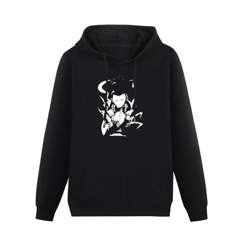 NUOKANG Shikamaru Black Hoody with Kangaroo Pocket Sweatershirt, Hoodie Black XL von NUOKANG