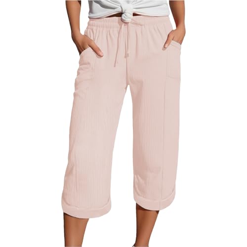 NUOKE Leinenhose Damen, Musselin Kurze Hose Damen 2025 Sommer Leinen Shorts Beach Hosen Sommerhose Leicht Stoffhose Kleid Leinenhose Bluse, rosa M NUOKE Leinenhose Damen, Musselin Kurze Hose Damen 2025 Sommer Leinen Shorts Beach Hosen Sommerhose Leicht Stoffhose Kleid Leinenhose Bluse, rosa M von NUOKE