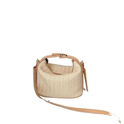 NUONUO Strohtaschen Damen Stroh Umhängetasche for Frauen Mode Bohemian Kleine Stricken Sommer Geldbörse Und Handtasche Damen Casual Urlaub Eimer Strand Taschen Strohtasche von NUONUO