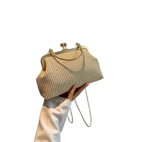 NUONUO Strohtaschen Damen Webende Stroh-Abend-Clutch-Taschen for Frauen Strohtasche (Color : Khaki) von NUONUO