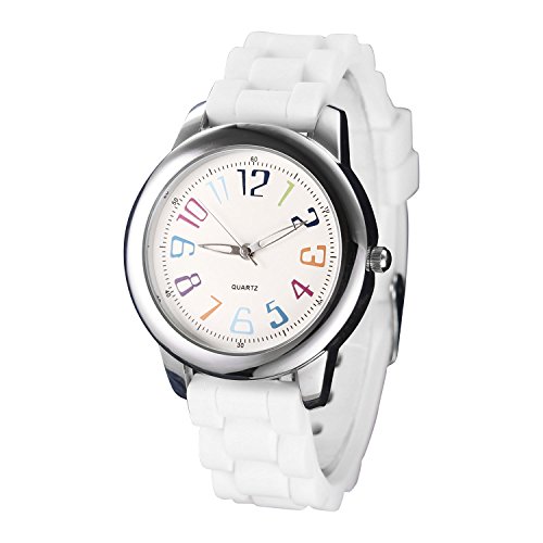 NUOVO Damen Uhr Analog Quarz mit Weiß Silikon Armband K140097L-WHI von NUOVO