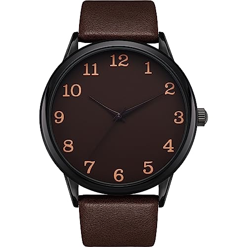 NUOVO Herren Uhr Analoge Quarzuhr Kaffeefarbe Lederarmband wasserdichte Uhr Herren Business Uhr Classic von NUOVO