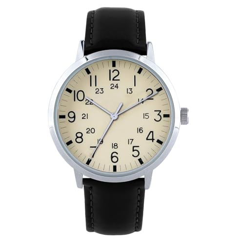 NUOVO Herren Uhr Männer Herrenuhr mit Weiß Zifferblatt Gepaart mit Klassischem Schwarz Lederarmband Einfache Herren Analog Quarz Uhr Herrenuhr Modische Freizeituhr NUOVO Herren Uhr Männer Herrenuhr mit Weiß Zifferblatt Gepaart mit Klassischem Schwarz Lederarmband Einfache Herren Analog Quarz Uhr Herrenuhr Modische Freizeituhr von NUOVO