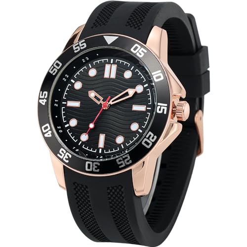 NUOVO Herrenuhr Schwarzer Quarz Simulierter Silikonarmband Sportuhr 30M wasserdichte Big Face Designer Kleid Armbanduhren Geschäftsarbeitsuhr für Männer Casual Mode Uhr Elegantes Geschenk für Männer NUOVO Herrenuhr Schwarzer Quarz Simulierter Silikonarmband Sportuhr 30M wasserdichte Big Face Designer Kleid Armbanduhren Geschäftsarbeitsuhr für Männer Casual Mode Uhr Elegantes Geschenk für Männer von NUOVO