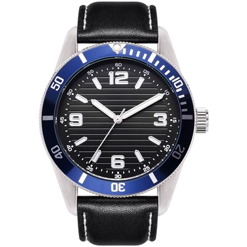 NUOVO Herrenuhr Schwarzes Zifferblatt Analoger Bildschirm und Lederarmband Herren Quarzuhr Mode Business Freizeit wasserdichte Analoguhr NUOVO Herrenuhr Schwarzes Zifferblatt Analoger Bildschirm und Lederarmband Herren Quarzuhr Mode Business Freizeit wasserdichte Analoguhr von NUOVO