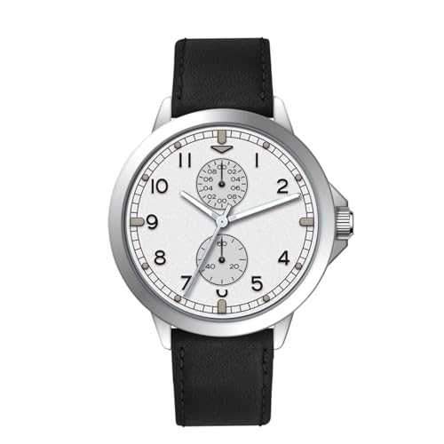 NUOVO Klassische Armbanduhr mit Schwarzes Lederarmband Nachgeahmtes Chronographen-Zifferblatt Zifferblatt Armbanduhr Männer Silbernem Gehäuse Arabischen Ziffern NUOVO Klassische Armbanduhr mit Schwarzes Lederarmband Nachgeahmtes Chronographen-Zifferblatt Zifferblatt Armbanduhr Männer Silbernem Gehäuse Arabischen Ziffern von NUOVO