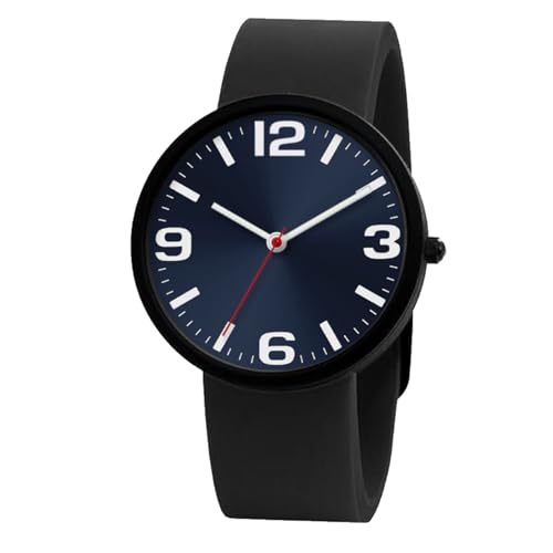 NUOVO Uhren Unisex Uhr Easy Lesen Uhr mit Großen Zahlen Casual Analog Quarz Wasserdicht Sport Digital Herrenuhren Damenuhren Blau Zifferblatt Silikonband Damenuhr von NUOVO