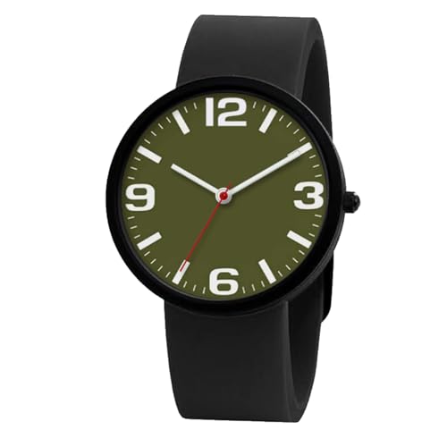 NUOVO Uhren Unisex Uhr Easy Lesen Uhr mit Großen Zahlen Casual Analog Quarz Wasserdicht Sport Digital Herrenuhren Damenuhren Grün Zifferblatt Silikonband Damenuhr von NUOVO