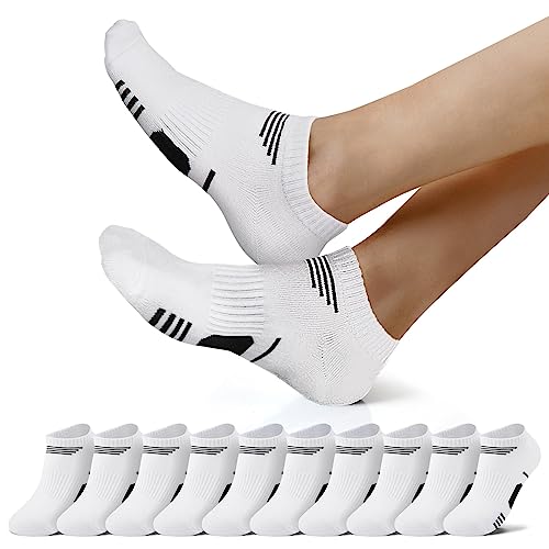 NUOZA Sneaker Socken Herren 47-50 Damen Sportsocken Kurze Laufsocken Wandersocken Running Socks Unisex Halbsocken 10 Paar Weiß von NUOZA