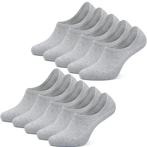 NUOZA Sneaker Socken Damen Herren 10 Paar Füßlinge Footies Unsichtbare Kurze No Show Socken-A100,Grau,39-42 von NUOZA