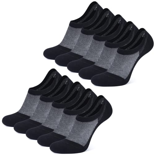 NUOZA Sneaker Socken Damen Herren 10 Paar Füßlinge Footies Unsichtbare Kurze No Show Socken-A102,Schwarz,35-38 von NUOZA