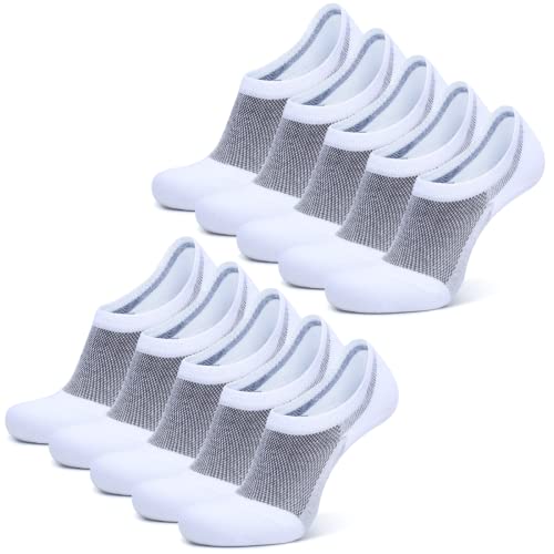 NUOZA Sneaker Socken Damen Herren 10 Paar Füßlinge Footies Unsichtbare Kurze No Show Socken-A102,Weiß,35-38 von NUOZA