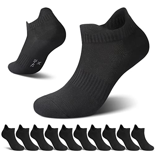 NUOZA Sneaker Socken Damen Herren 10 Paar Sportsocken Kurze Halbsocken Baumwolle Atmungsaktive-209,Schwarz,47-50 von NUOZA