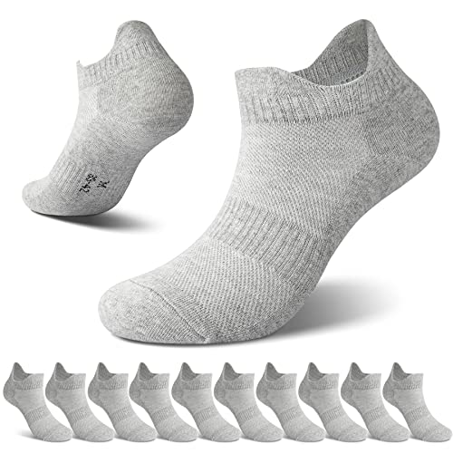 NUOZA Sneaker Socken Herren 10 Paar Damen Sportsocken Kurze Halbsocken Baumwolle Atmungsaktive,209-Grau,47-50 von NUOZA