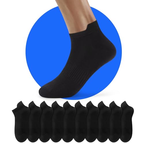 NUOZA Sneaker Socken Herren 43-46 Schwarze Kurz Tennissocken Damen Kurzsocken Laufsocken Herrensocken Trekkingsocken Atmungsaktive 10 Paar von NUOZA