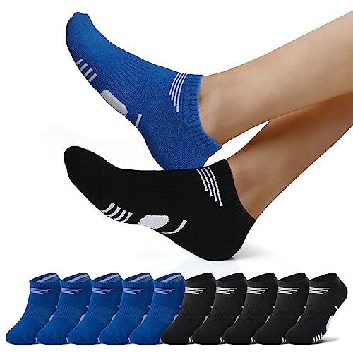 NUOZA Sneaker Socken Herren Damen 39-42 Sportsocken Kurze Laufsocken Wandersocken Running Socks Unisex Halbsocken 10 Paar Schwarz Blau von NUOZA