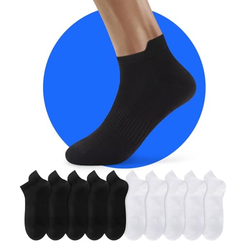 NUOZA Sneakersocken Damen 39 Bis 42 Schwarze Laufsocken Herren Kurz Baumwollsocken Weiß Damensocken Trekkingsocken Baumwolle Sommer 10 Paar von NUOZA