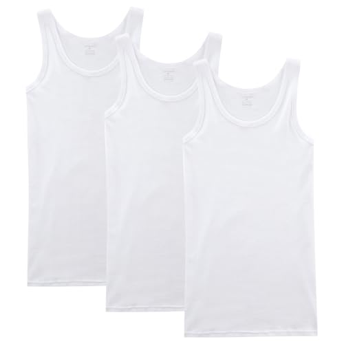 NUOZA Unterhemd Herren Tank Top 3er Pack Feinripp Muskelshirts Baumwolle alle Größen und Farben-Weiß,4XL von NUOZA