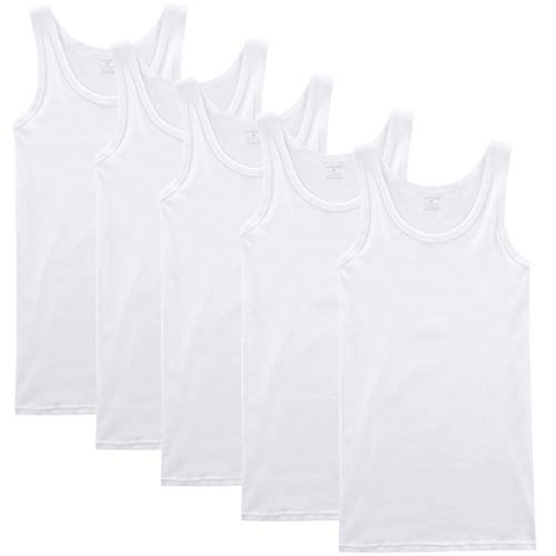 NUOZA Unterhemd Herren Tank Top 5er Pack Feinripp Muskelshirts Baumwolle alle Größen und Farben-Weiß,3XL von NUOZA