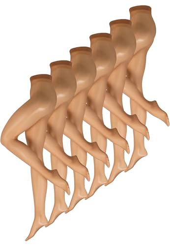 Nur Die Damen Feinstrumpfhose 6-Pack Transparent Mehrpack - amber Größe 38-40 von Nur Die