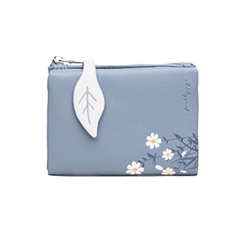 NURCIX Business Soft PU Wallet Card Bag with Zipper Coin Pockets Soft PU Ladies Purse for Women Birthday Gift Card Holder Leather Wallet for Girl Women, marineblau von NURCIX