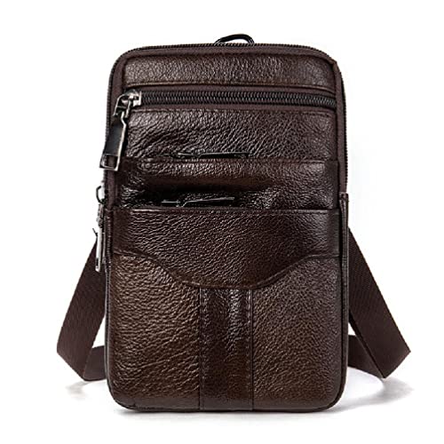 Stilvolle kleine Bauchtasche Schulter Messenger Bag mit Karabiner Handy Crossbody Hüfttasche für Geburtstage, coffee von NURCIX