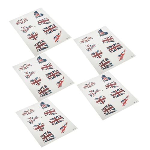 NUSITOU 5 Sätze Fußball UK Aufkleber Patriotische temporäre Tattoos tragbare gefälschte Tattoos amerikanische Flagge Ventilatoren liefern Fußball-Accessoire empfindlich Zubehör von NUSITOU