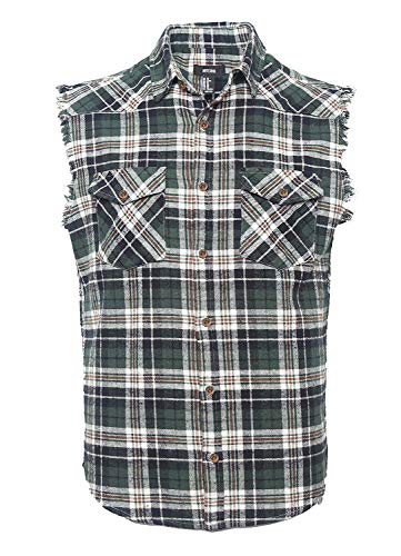 NUTEXROL Herren Casual Flanell Plaid Shirt Ärmellos Baumwolle Übergröße Weste - - Groß von NUTEXROL