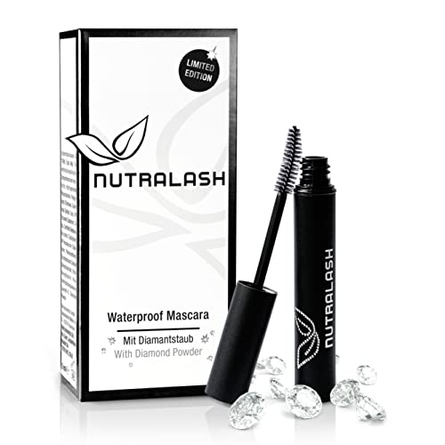 Nutralash Waterproof Mascara 5ml I Mascara wasserfest schwarz I Wimperntusche mit Diamantstaub I Für voluminöse, lange Wimpern I Mit Hyaluronsäure I Made in Germany von nutraCOSMETIC