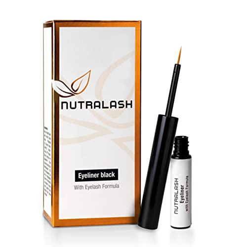 Nutralash Eyeliner Eyelash Formula black – Liquid Eyeliner mit integriertem Wimpernbooster I Schnell trocknender, flüssiger Eyeliner für den perfekten Lidstrich I Made in Germany I 1,5ml von nutraCOSMETIC