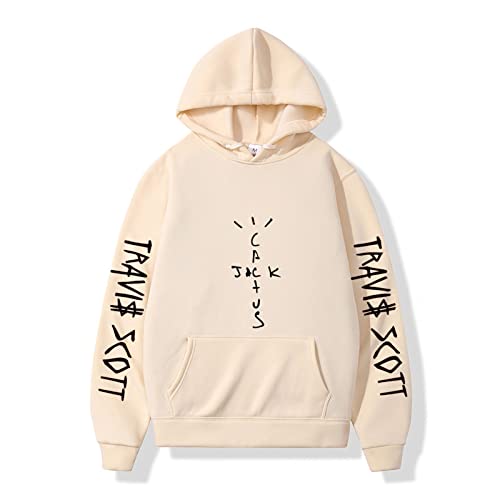 NUTSIE Hoodie Travis Scott Hip Hop Lässiges Sweatshirt Frühling Herbst Sweatshirt Plus Größe Männer und Frauen XS - 4XL (Light Yellow,L) von NUTSIE