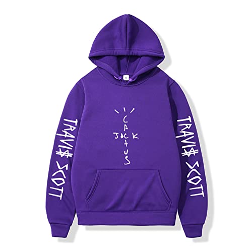 NUTSIE Hoodie Travis Scott Hip Hop Lässiges Sweatshirt Frühling Herbst Sweatshirt Plus Größe Männer und Frauen XS - 4XL (Purple,S) von NUTSIE