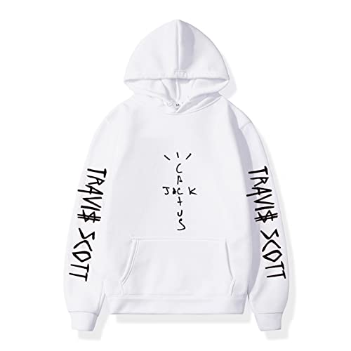 NUTSIE Hoodie Travis Scott Hip Hop Lässiges Sweatshirt Frühling Herbst Sweatshirt Plus Größe Männer und Frauen XS - 4XL (White,4XL) von NUTSIE