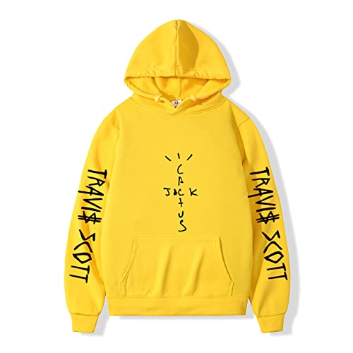 NUTSIE Hoodie Travis Scott Hip Hop Lässiges Sweatshirt Frühling Herbst Sweatshirt Plus Größe Männer und Frauen XS - 4XL (Yellow,XL) von NUTSIE