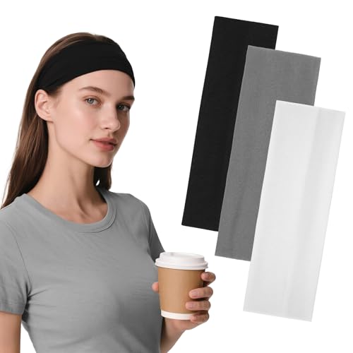 NUTTDOO Unisex-Stirnbänder für Damen und Herren, 7 cm breit, modische Haarbänder für Damenhaar, Stirnband für Workout, Yoga, Make-up, Laufen von NUTTDOO