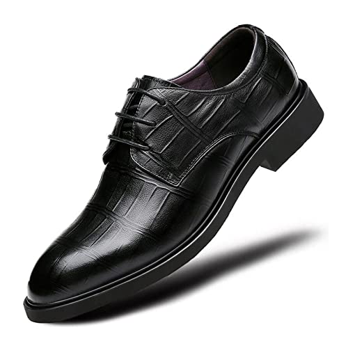 NUURO Herren Anzugschuhe Derby Schnürschuhe Formale Moderne Klassische Business Schuhe Lederschuhe,Schwarz,48 EU von NUURO