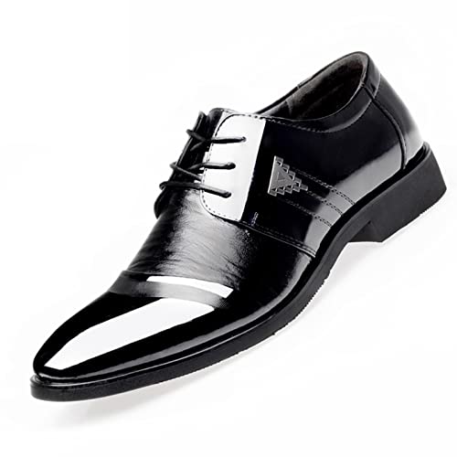 NUURO Herren Anzugschuhe Klassischer Business Derby Oxford Hochzeit Schuhe Schwarz Schnürschuh Lederschuhe,Schwarz,42 EU von NUURO