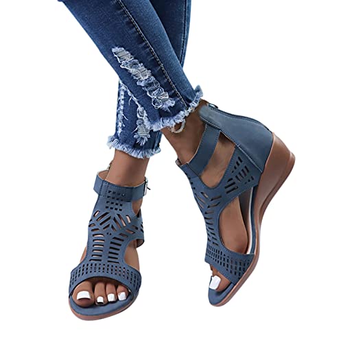 NUUROO Sandalen Damen Sommer sandalen Schnallenschuhe Keilabsatz Dicke Mesh Mit Absatz Damen Schuhe Strand Sandalen Elegant Sommer Sandalen Sandaletten Elegante Lässig Strandsandalen Sommerschuhe von NUUROO