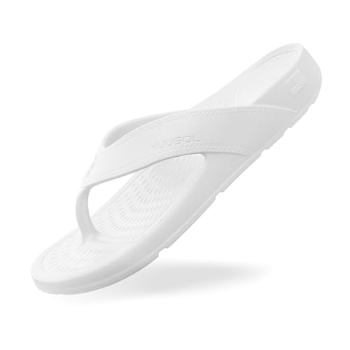 NUUSOL Unisex-Flip-Flops, rutschfestes Wander-/Plantarfasziitis-Schuhwerk, weiches Kissen, leicht und bequem, Unterstützung des Fußgewölbes und strukturiertes Fußbett, Schmerzlinderung bei Gelenk von NUUSOL