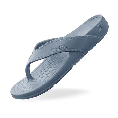 NUUSOL Unisex-Flip-Flops, rutschfestes Wander-/Plantarfasziitis-Schuhwerk, weiches Kissen, leicht und bequem, Unterstützung des Fußgewölbes und strukturiertes Fußbett, Schmerzlinderung bei Gelenk von NUUSOL