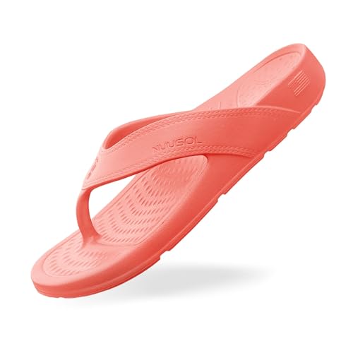 NUUSOL Unisex-Flip-Flops, rutschfestes Wander-/Plantarfasziitis-Schuhwerk, weiches Kissen, leicht und bequem, Unterstützung des Fußgewölbes und strukturiertes Fußbett, Schmerzlinderung bei Gelenk von NUUSOL