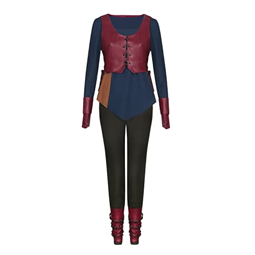 NUWIND Hexe Umhang Ciri Cosplay Kostüm Anzug Mittelalter Vintage Komplettes Set für Frauen Halloween Karneval Fasching Party (Weste Set, L) von NUWIND