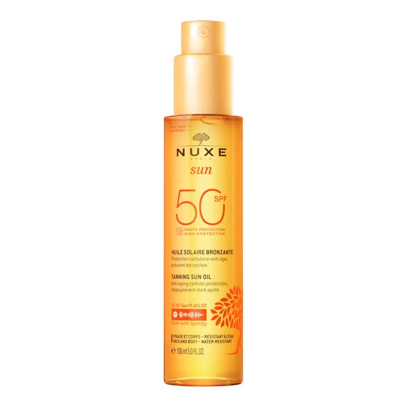 NUXE Bräunungs-Sonnenöl für Gesicht und Körper Hoher Schutz LSF 50 150 ml von NUXE