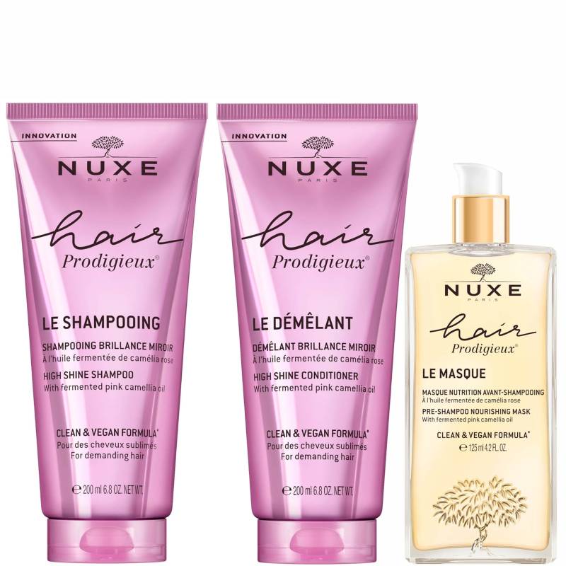 NUXE Hair Prodigieux Pre Shampoo Mask and High Shine Shampoo & Conditioner Bundle von NUXE