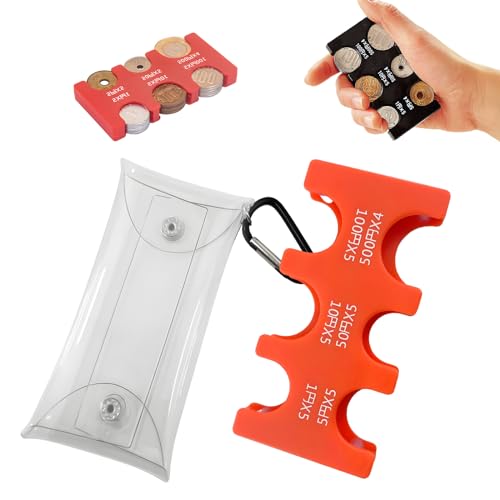 Japanese Yen Coin Organizer, Münzhalter für Autotasche, Münzhalter Aufbewahrungsspender für alle Münzen, Kunststoff Münzsortierer Brieftasche mit 6 Steckplätzen (Orange) von NUXMAW