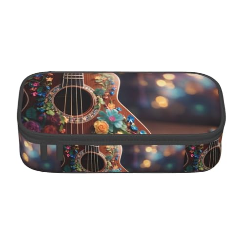 NUYFVG Federmäppchen aus Oxford-Stoff mit Blumenmuster und mehreren Fächern, ideal für Reisen oder Büro von NUYFVG